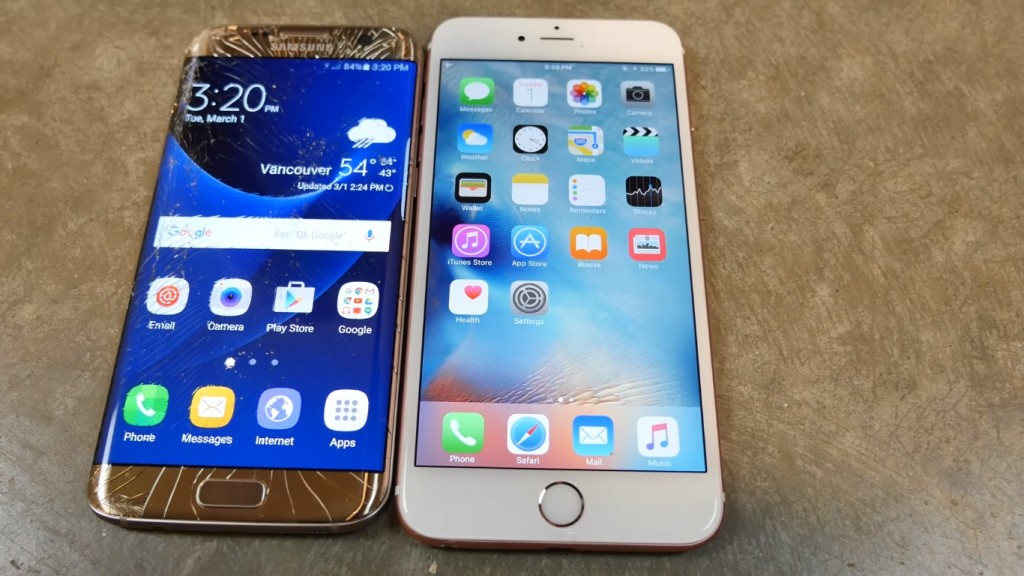 Galaxy S7 Edge vs iPhone 6s drop 2