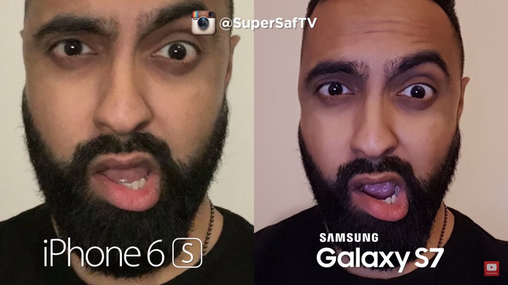 Galaxy S7 vs iPhone 6s - Selfie low light