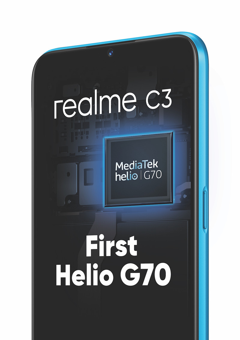 为游戏而生 ：realme C3 全球首配 MediaTek Helio G70 处理器；入门级智能手机也能畅玩大游戏！ 1