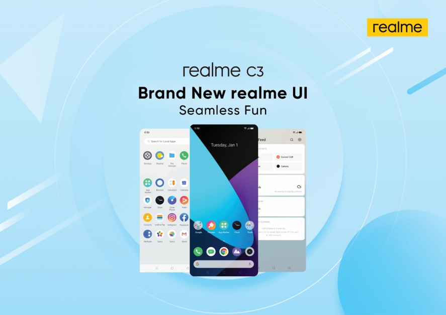 realme C3 搭载了全新 realme UI：简洁美丽的外表下蕴藏了流畅度及人性化设计！ 2
