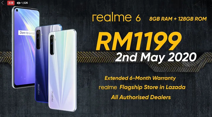 5月2日發售、延長6個月保家：realme 6【8GB RAM + 128GB 容量】版本正式在馬來西亞發布；售價 RM1,199！ 3