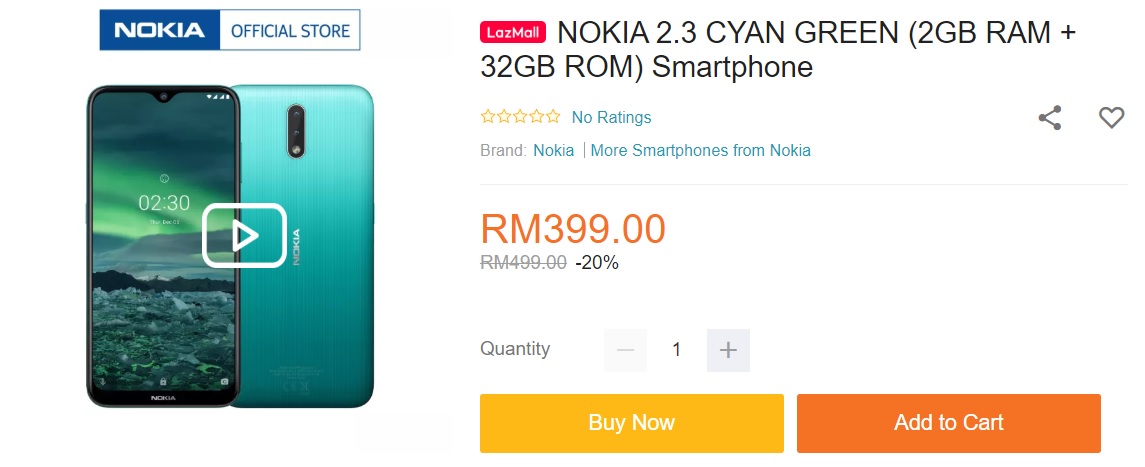AI雙攝、水滴屏、4000mAh 電量：Nokia 2.3 正式在馬來西亞 LAZADA 開賣；售價RM399！ 12