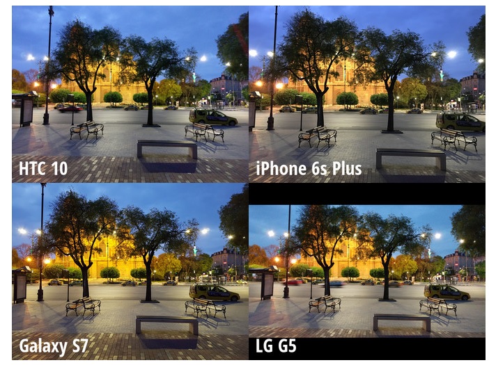 Scene 1 - HTC 10 、Galaxy S7、 LG G5、iPhone 6s Plus_