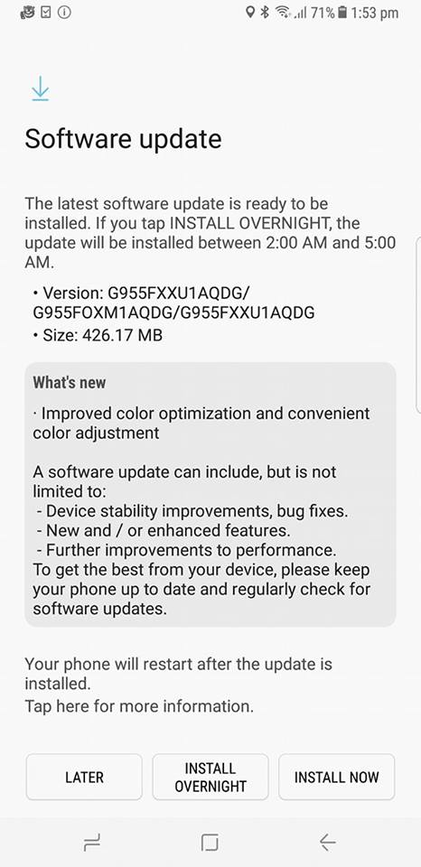 開賣即更新：Samsung 開始推送軟件更新修復 Galaxy S8 屏幕泛紅現象！ 1
