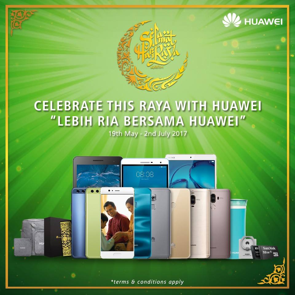 【馬拉西亞】開齋節促銷：今天起至 7月2日購買指定 Huawei 手機您將能獲得 8 個贈品包括 32GB 記憶卡 & Vmall 贈券等！ 1