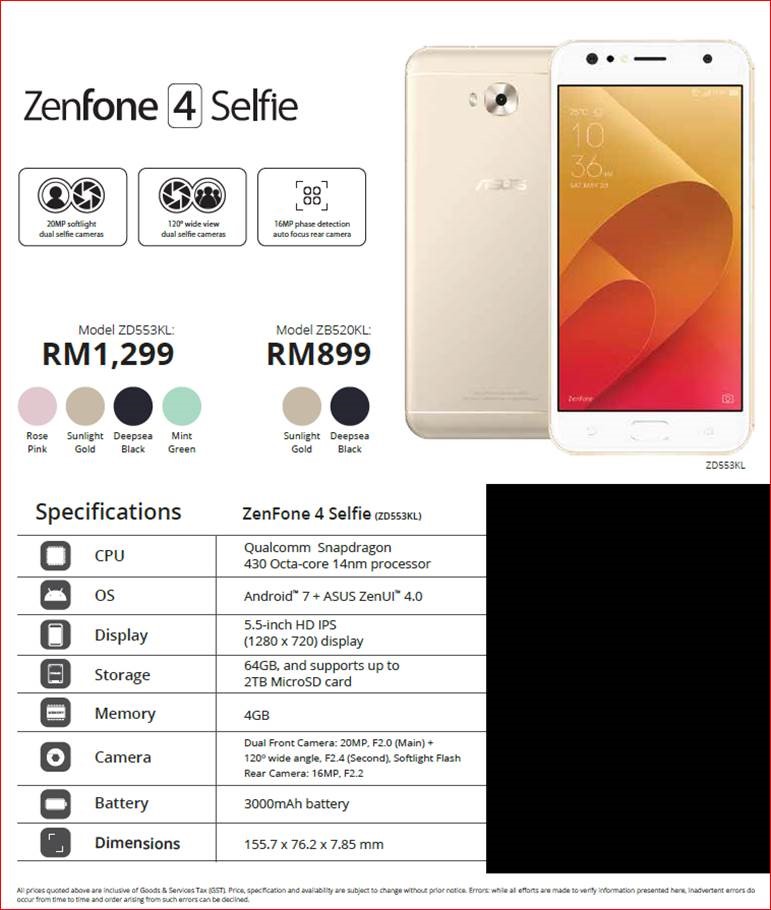 【馬來西亞】今天起至 8月24日預購 Asus Zenfone 4 Selfie、Selfie Pro 以及 Max Pro 可獲得 10050 mAh 充電寶、自拍棒和更多贈品；8月 25日正式開賣！ 2
