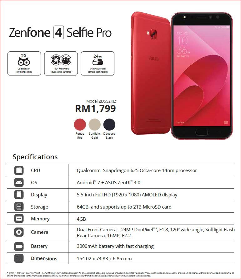 【馬來西亞】今天起至 8月24日預購 Asus Zenfone 4 Selfie、Selfie Pro 以及 Max Pro 可獲得 10050 mAh 充電寶、自拍棒和更多贈品；8月 25日正式開賣！ 1