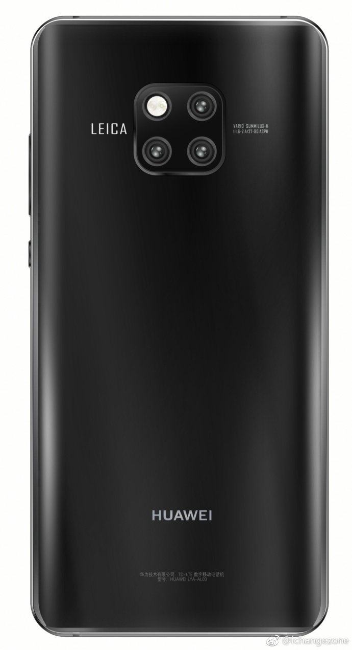 雙曲面劉海屏、3D 結構光：疑似 Huawei Mate 20 Pro 渲染圖曝光；三攝鏡頭設計啟發於浴霸？ 2