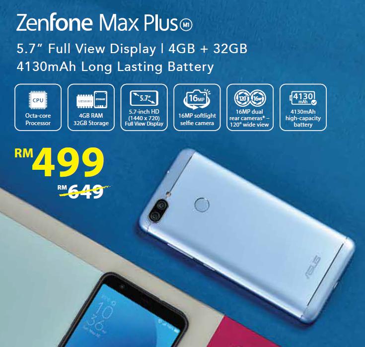 【馬來西亞】Asus Zenfone Max Plus 與 Zenfone 4 Max 齊降價；最低只需 RM399！ 2