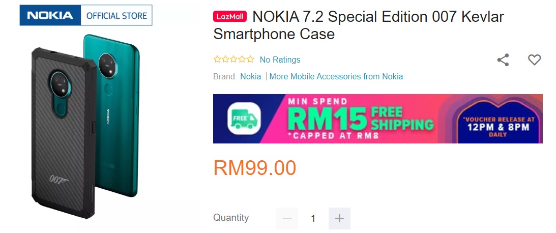 【馬來西亞】Nokia 7.2 占士邦 007 特別版手機殼以RM99售價正式發售；入門級 Nokia C1 也開賣了！ 1
