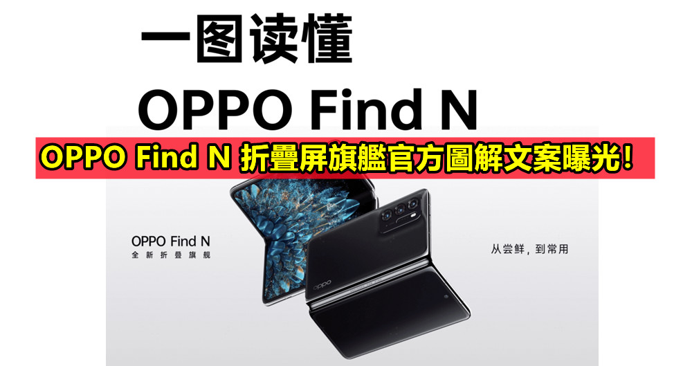120Hz LTPO 屏幕、可多角度懸停：OPPO Find N 折疊屏旗艦官方圖解文案曝光！