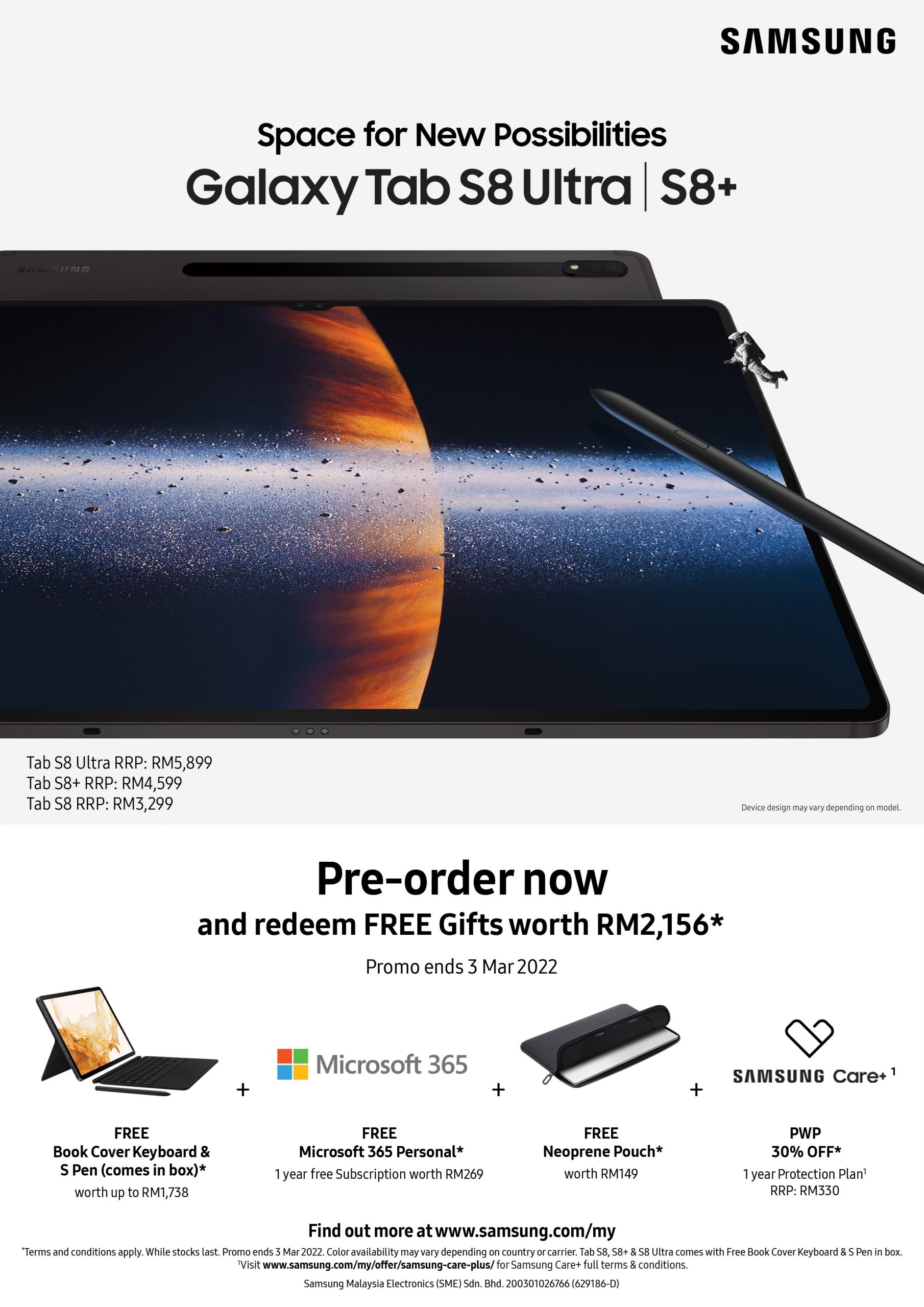 S Pen、120Hz 高刷屏、新一代驍龍8：Samsung Galaxy Tab S8 系列大馬售價從RM3299起，預購有禮品送！ 4