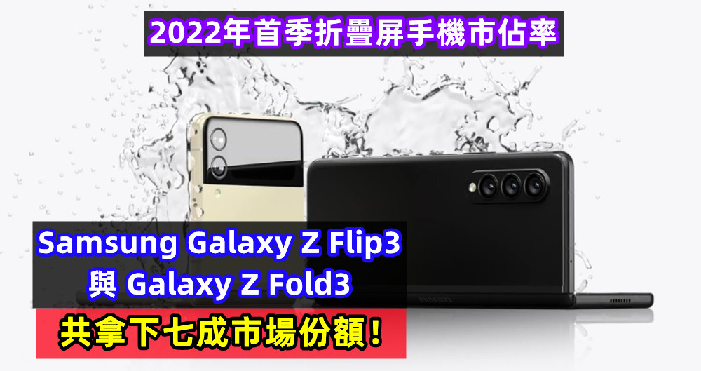 2022年首季折疊屏手機市佔率：Samsung Galaxy Z Flip3 與 Galaxy Z Fold3 共拿下七成市場份額！
