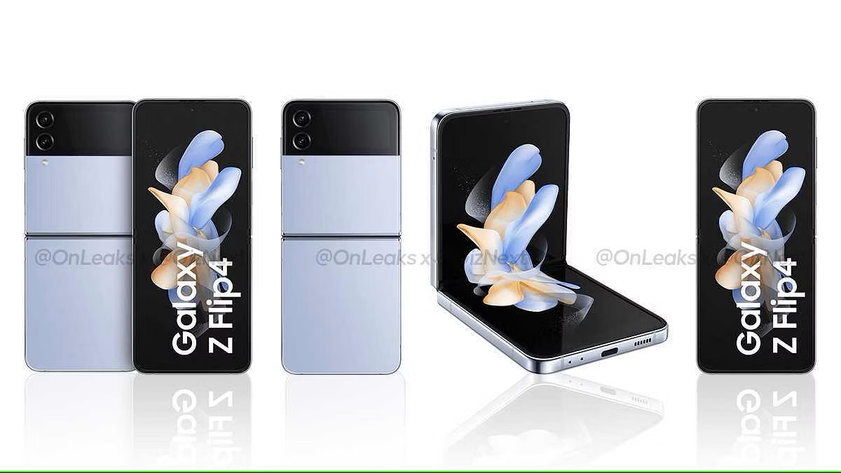 黑、藍、紫、金齊亮相：Samsung Galaxy Z Flip4 四配色高清官方宣傳圖曝光！ 4