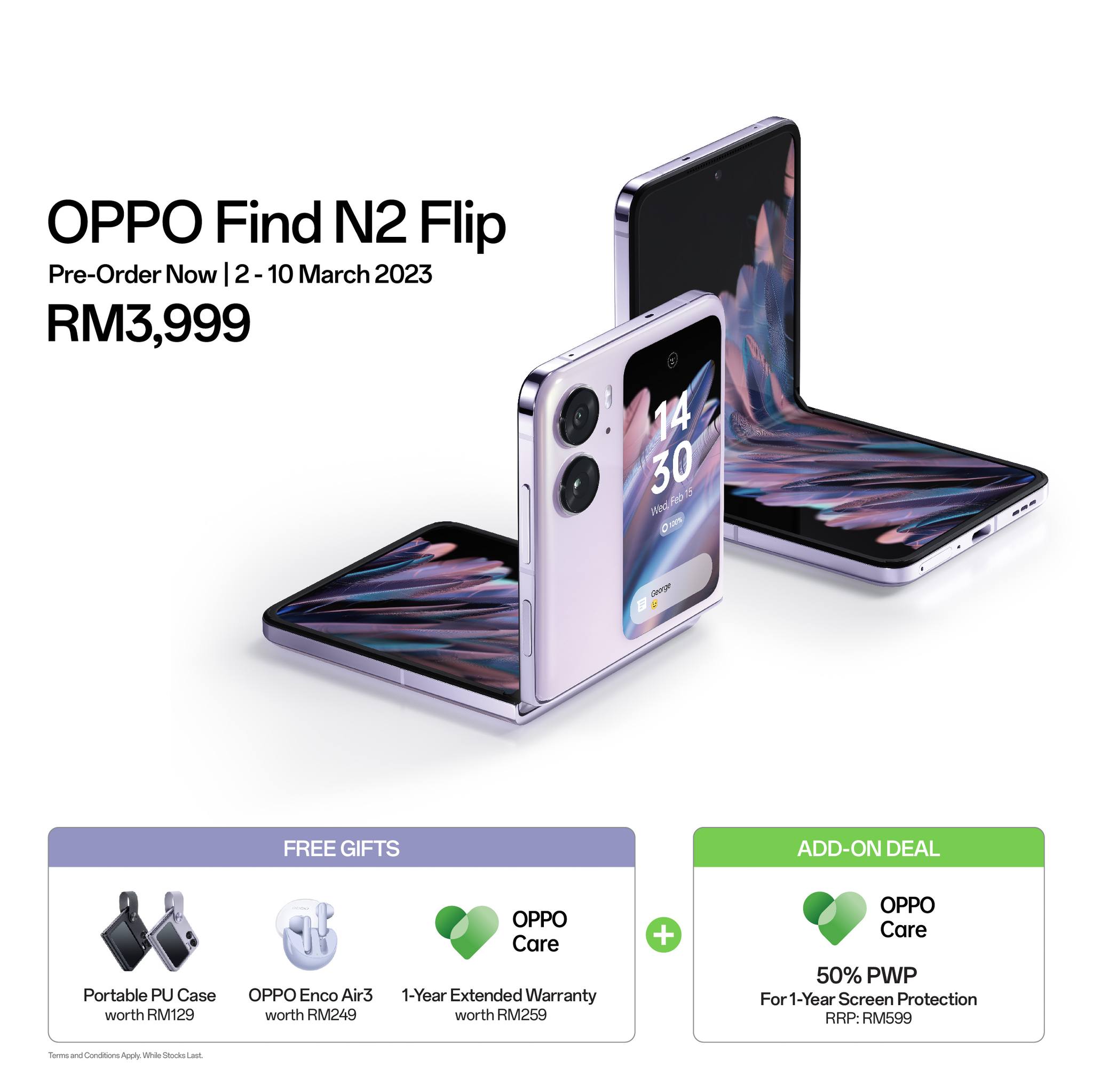 翻蓋設計、5000萬哈蘇雙攝、天璣9000+：OPPO Find N2 Flip 正式在大馬發布；售價RM3,999！ 5