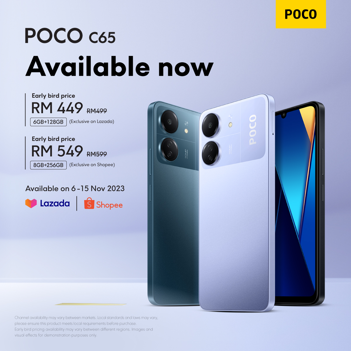 90Hz屏、5000萬像素主攝、5000mAh電量：POCO C65 正式發布；首賣特惠價最低從 RM449 起！ 1
