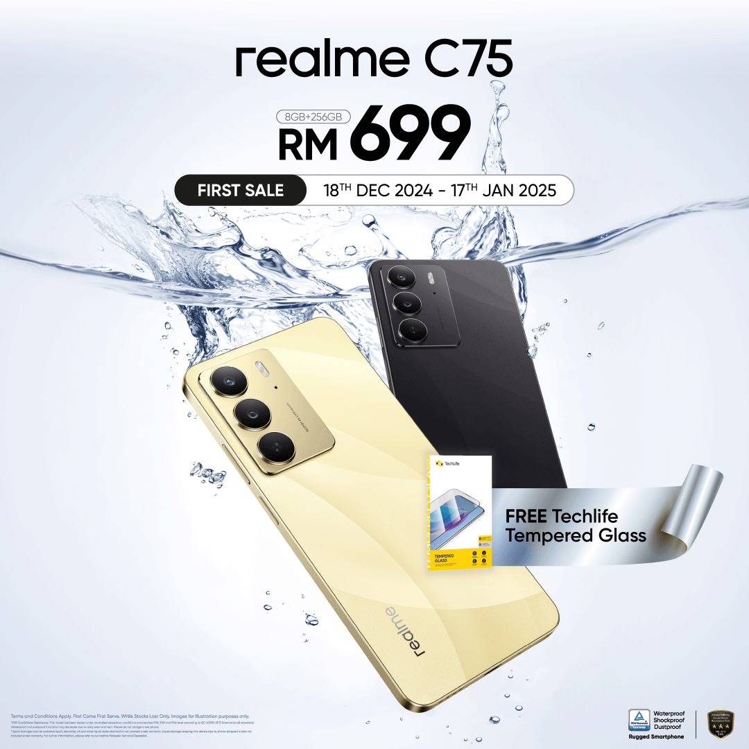 IP69防水設計、6000mAh 大電量、45W閃充：realme C75 正式在大馬發售；售價僅需 RM699！ 4
