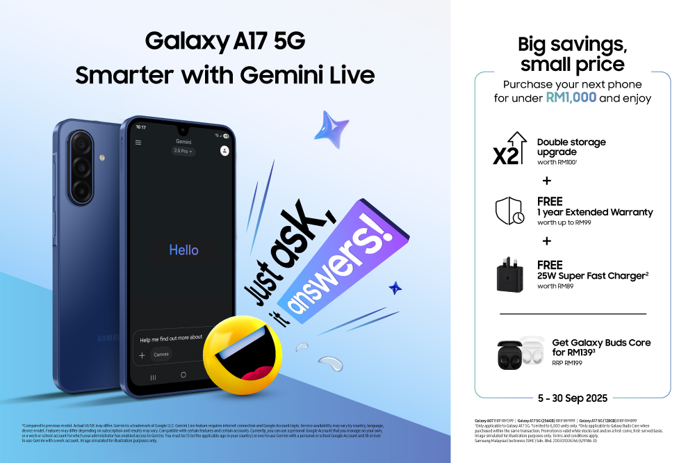 升級支援 Gemini Live、光學防震相機：Samsung Galaxy A17 5G 正式在大馬發售；優惠價從 RM799起！ 1