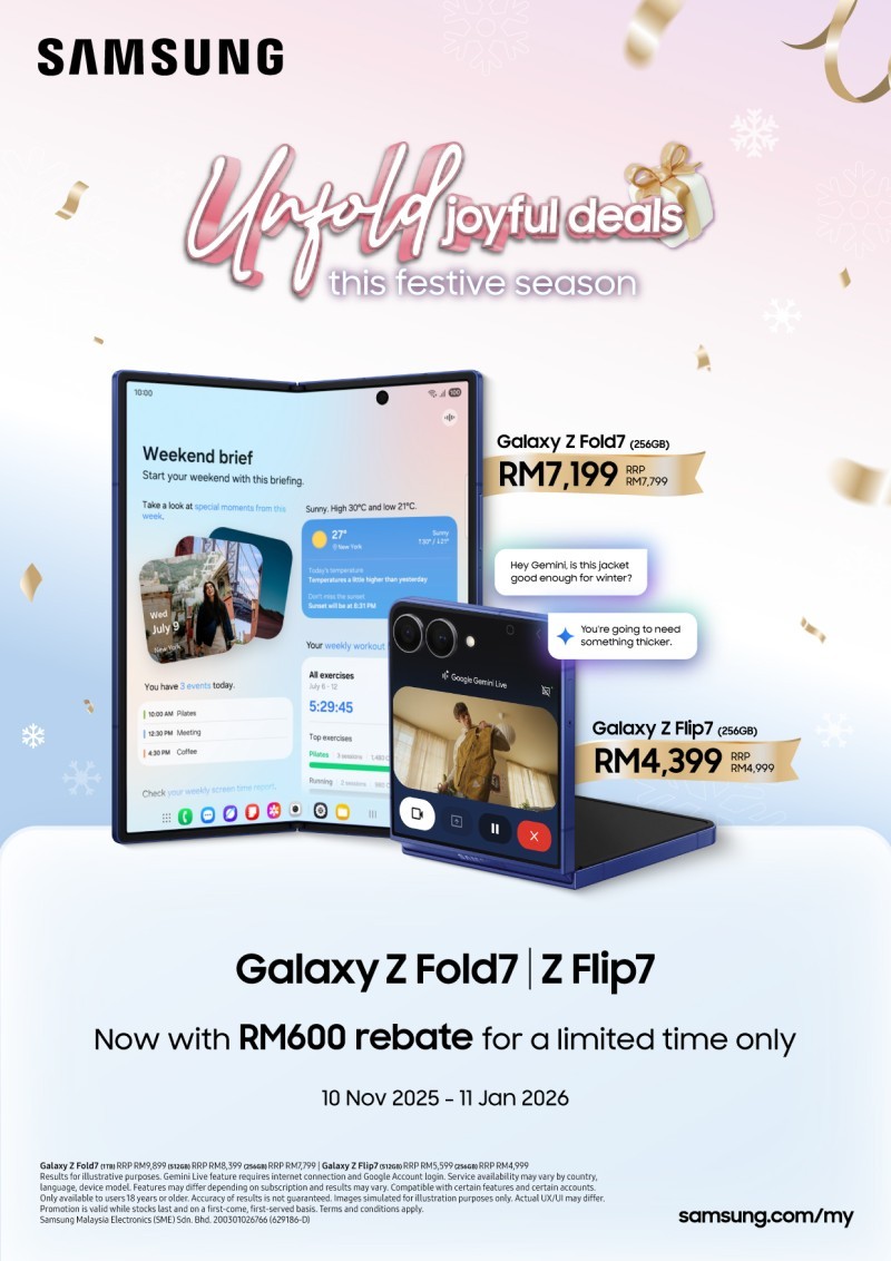 【馬來西亞】聖誕優惠開跑：Samsung Galaxy Z Fold7 / Z Flip7 直降RM600；三年 Samsung Care+ 售價折過半！ 1