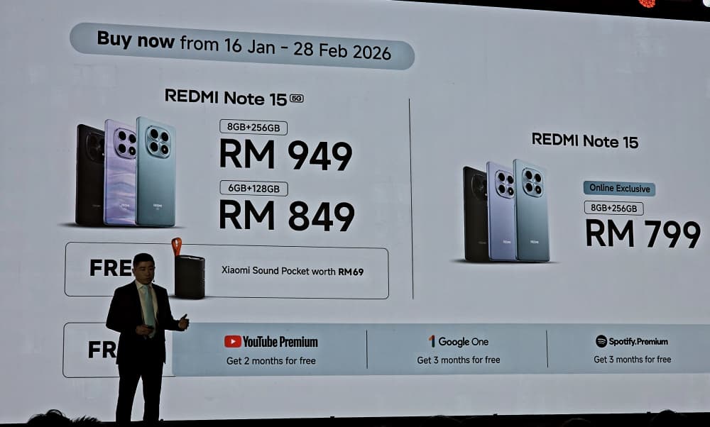 一億像素主攝、6000mAh大電量、45W閃充：REDMI Note 15 系列正式在大馬發佈；優惠特價從 RM799起！ 1